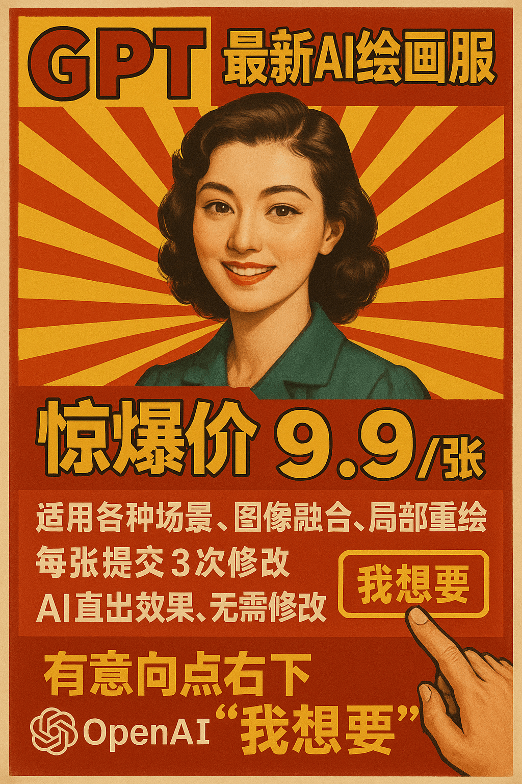 AI photo prompt – Retro Style Promotional Poster output image