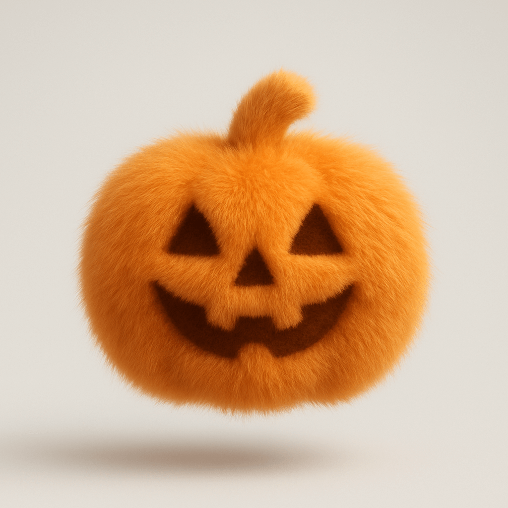 AI photo prompt – Fluffy Jack-o'-lantern output image