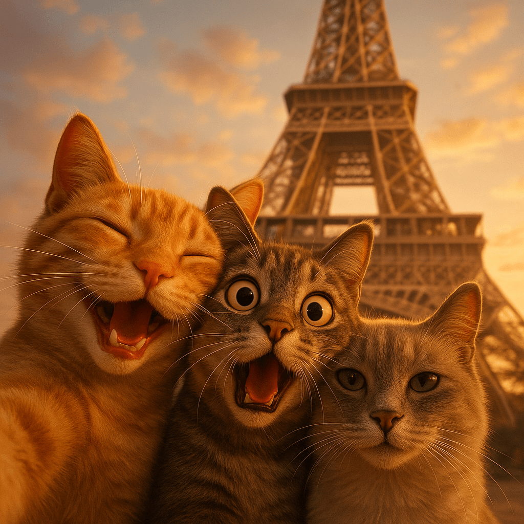 AI photo prompt – Three Animals Selfie at Landmark output image