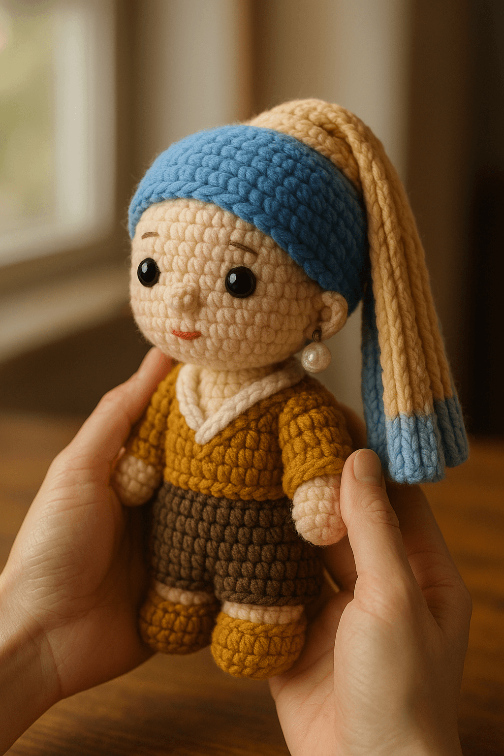 AI photo prompt – Cute and Cozy Knitted Doll output image