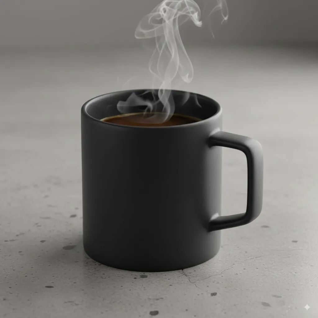 Minimalist matte black ceramic coffee mug product photo