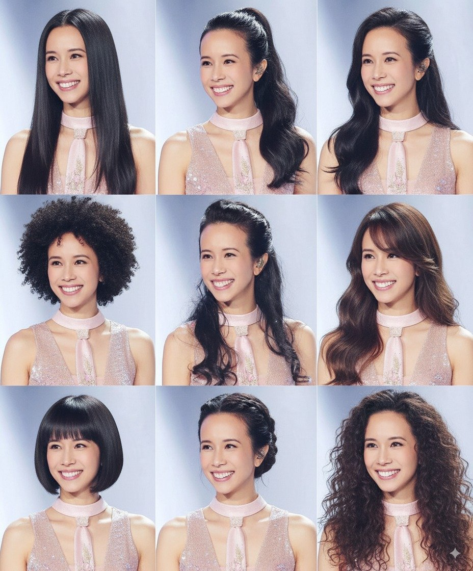 AI photo prompt – Change Multiple Hairstyles output image