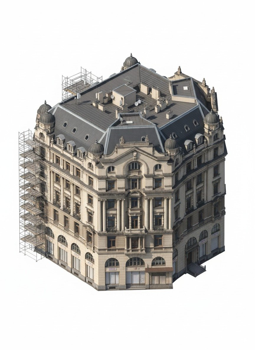 AI photo prompt – Extract 3D Buildings/Make Isometric Models output image