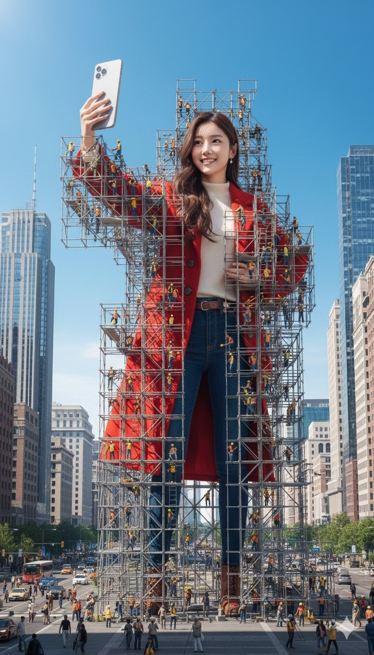 AI photo prompt – Giant Figure Scaffolding output image