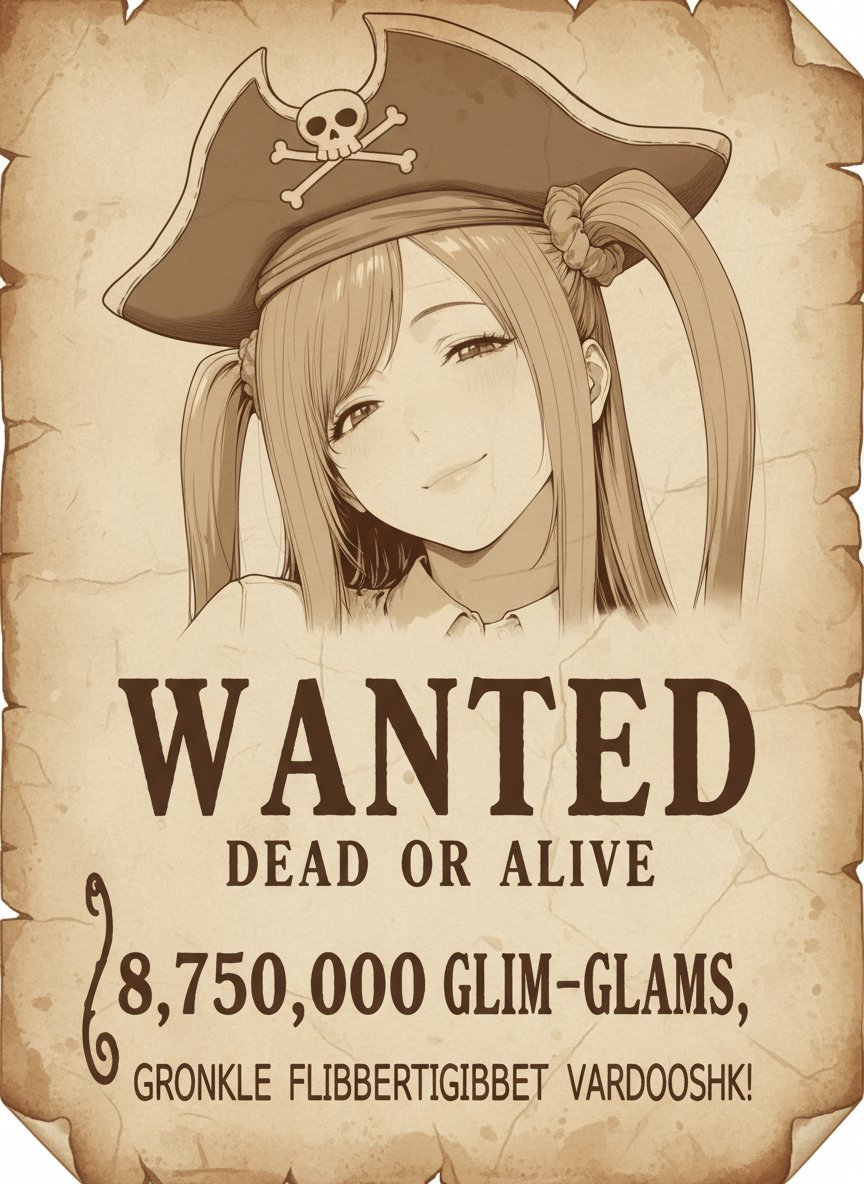 AI photo prompt – Pirate Wanted Poster output image