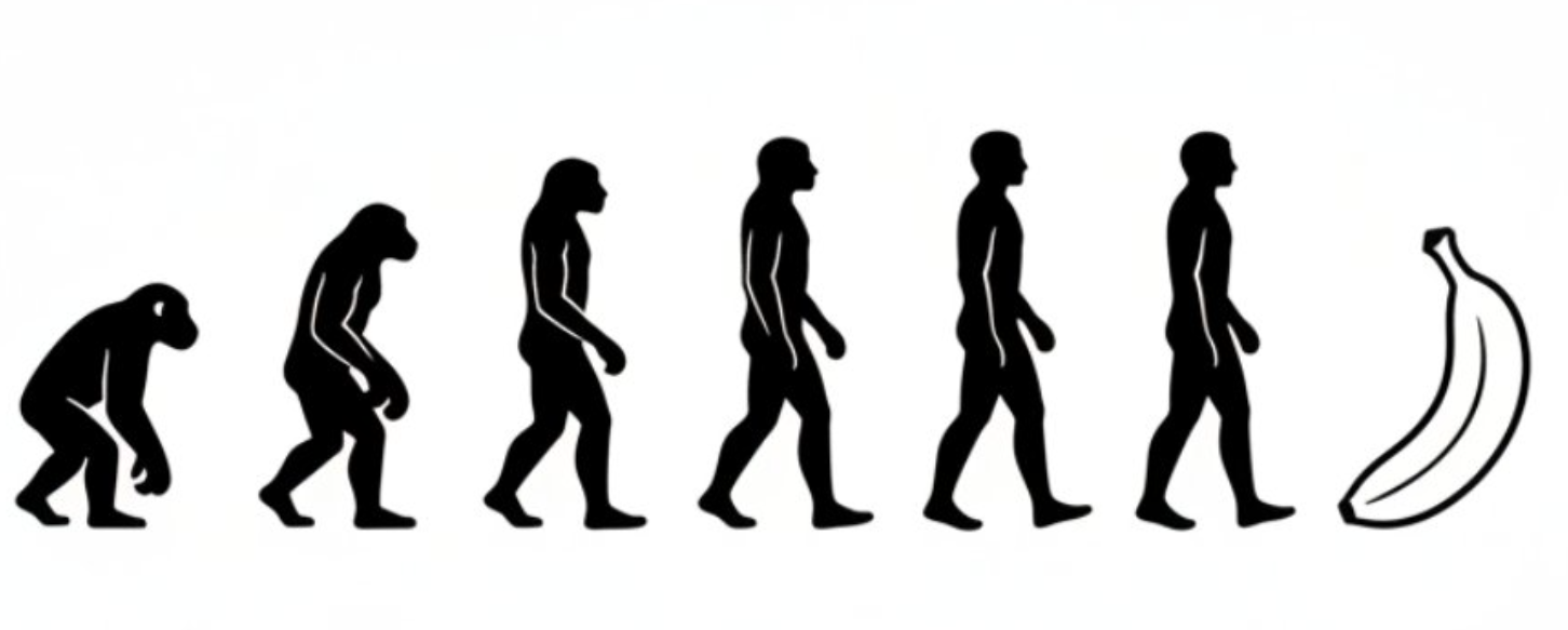 AI photo prompt – Black and White Evolution Chart output image